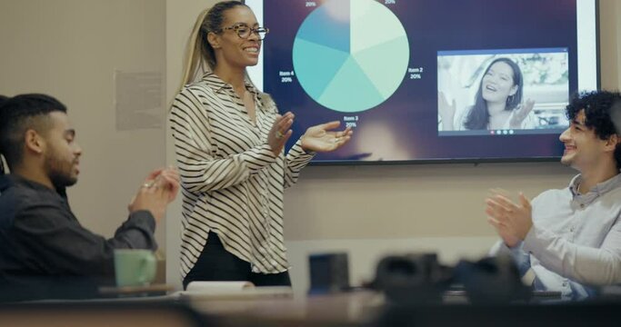 Business woman having presentation in office