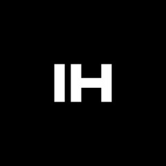 IH letter logo design with black background in illustrator, vector logo modern alphabet font overlap style. calligraphy designs for logo, Poster, Invitation, etc.