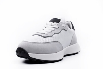 Sneakers White mowing on a white background. Sports shoes.