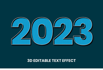 Happy new year 2023 3D editable text effect stylist vector design