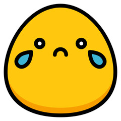 Fototapeta premium crying drop sad emoji icon