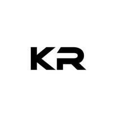 KR letter logo design with white background in illustrator, vector logo modern alphabet font overlap style. calligraphy designs for logo, Poster, Invitation, etc.
