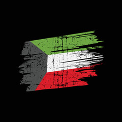 Grunge Kuwait flag. Vector illustration of Kuwait flag.