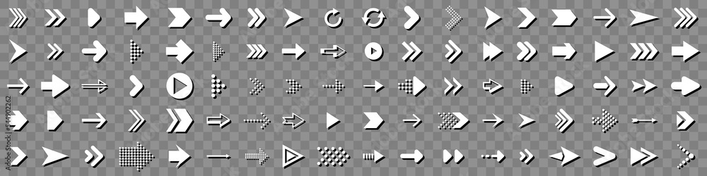 Wall mural arrow - vector icon. arrows white icons collection. arrow. cursor vector symbols. vector illustratio