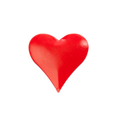 Red heart decoration isolated on white background