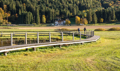 Fototapeta premium Fiavè pile-dwelling site - archaeological area, included within the Unesco world heritage site - Trentino Alto Adige, northern Italy - Europe
