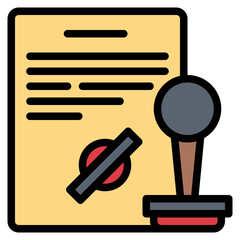 stamp filled outline icon style