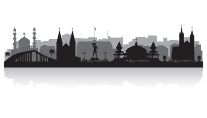 Fototapeta premium Paramaribo Suriname city skyline silhouette