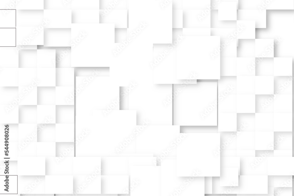 Poster abstract white and gray geometric square pattern design of technology background with shadow. square