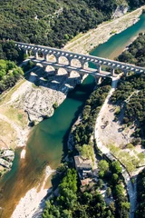 Acrylic prints Pont du Gard Pont du Gard avec ombre en vue aérienne