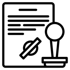 stamp line icon style