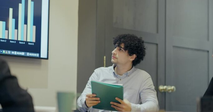 Business woman having presentation in modern office