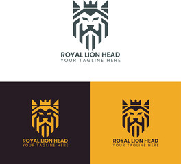 Royal Lion Head Logo With White Background