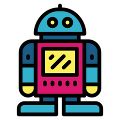 robot filled outline icon style