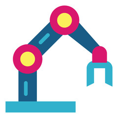 robotic arm flat icon style
