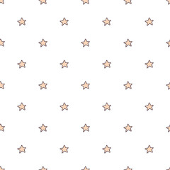 Yellow stars seamless pattern of vector shapes on white