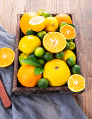 A pile of citrus fruit slices