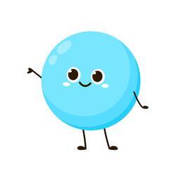 Oxygen vector icon with water drop. O2 or Oxygen cartoon on white background.