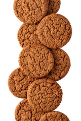 Oatmeal cookies isolated on white background with clipping path. Healthy eating