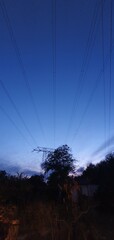 Kleingartenanlage in der Dämmerung 