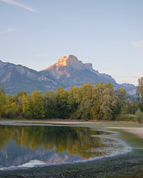 La Dent De Crolles At Sunset