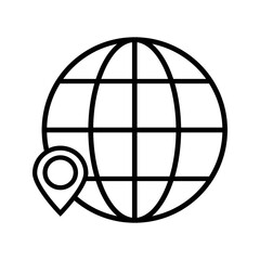 Geo Tag Thin Line Vector Icon Isolated on the White Background.