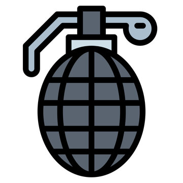 gray grenade icon with black outline clip art preview