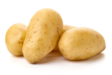 Young potato, isolated on white background.