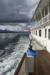 steamboat cruising on Geneva lake, switzerland