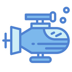 submarine two tone icon style