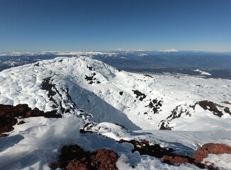 snow covered mountains - Llaima volcano summit in Chile