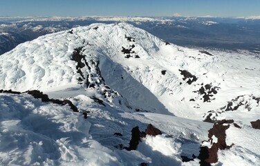 winter mountain landscape - Summit of Llaima Volcano in Chile
