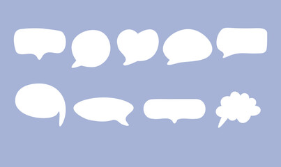 Set of speak bubble text