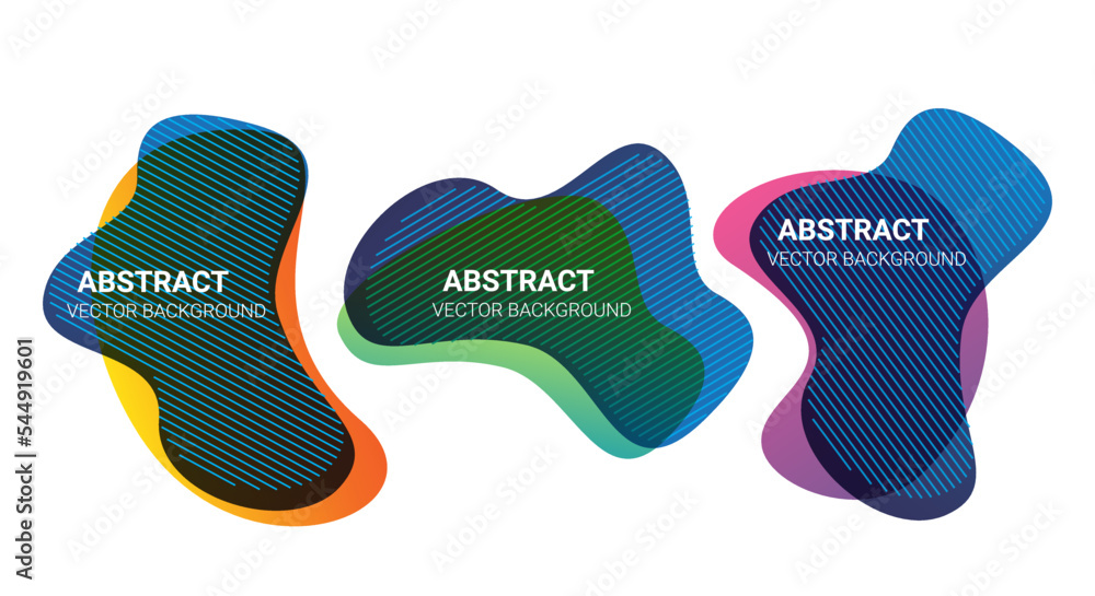 Aufkleber abstract color blur free form shapes. fluid organic colorful shapes with effect soft transition. vec