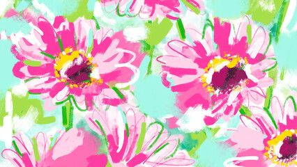 Gerberas flowers - Gerbera Flower painting - Painting Art - Brush Painting Nature