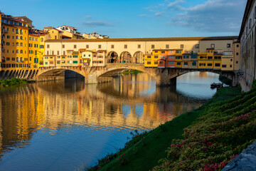 Ponte Vecchio bridge over Arno river in Florence, Italy