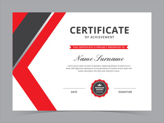 Modern Certificate Template Vector Design