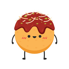 Takoyaki vector. Takoyaki character design.