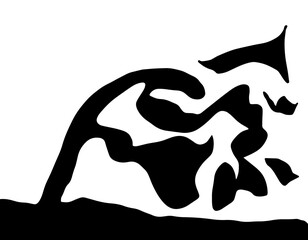 black and white abstract Illustration. sketch work. Hand-made