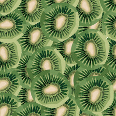 Seamless image of kiwi with a kernel. Wallpaper for phone. Print textiles and vinyl. reverse image. Without spaces.
