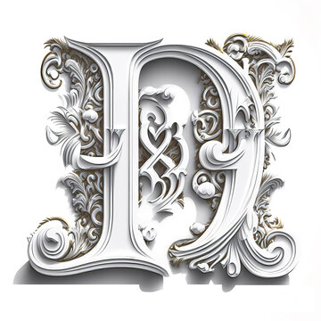 D Ornate Baroque Font 3d Illustration