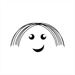 Smiling face illustration cartoon design.