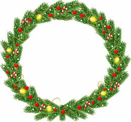 Fototapeta na wymiar christmas wreath isolated