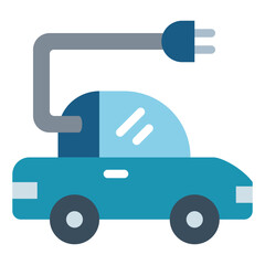 electric car flat icon style