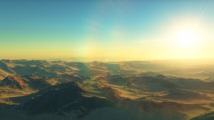 alien planet landscape, science fiction illustration, view from a beautiful planet, beautiful space background 3d render
