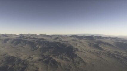 Fototapeta na wymiar 3d rendered Space Art: Alien Planet - A Fantasy Landscape 
