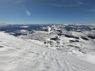 snow covered mountains, andes panoramic view