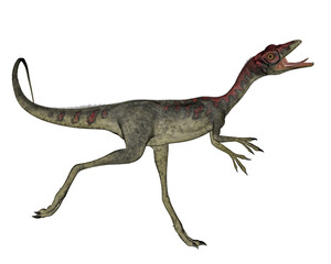 Compsognathus dinosaur running - 3D render - 544930444