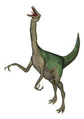 Gallimimus dinosaur roaring - 3D render