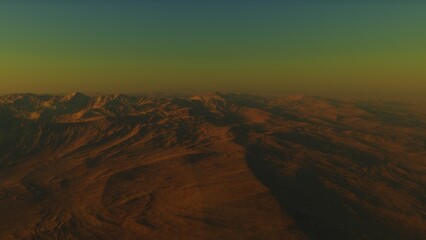 landscape on planet Mars, scenic desert scene on the red planet
